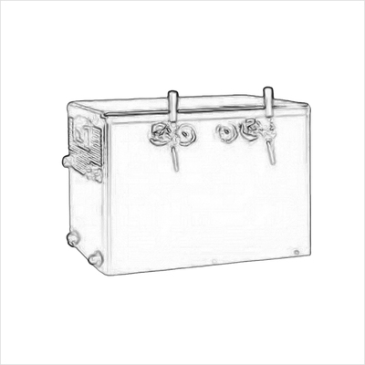 ../frankl24shop/Durchlaufkühler 2-läufig auftisch, 230V, mit Flachkopf KEG, 426 x 320 x 440 mm (ohne Gas)